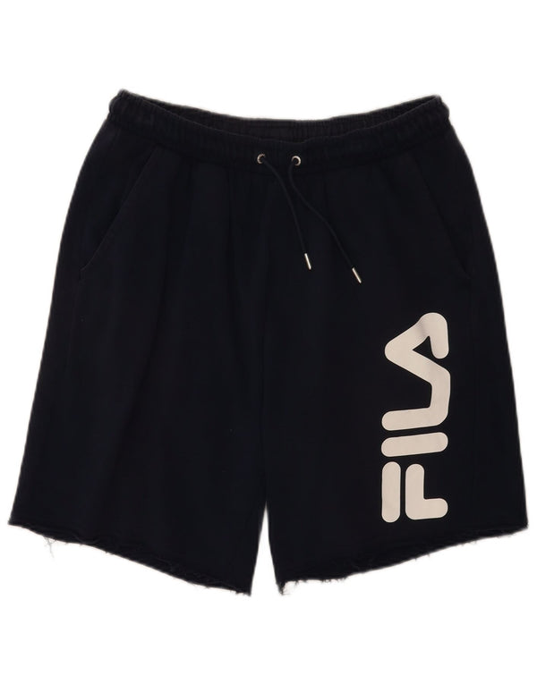 Pantaloncini sportivi grafici da uomo Fila cotone medio blu navy