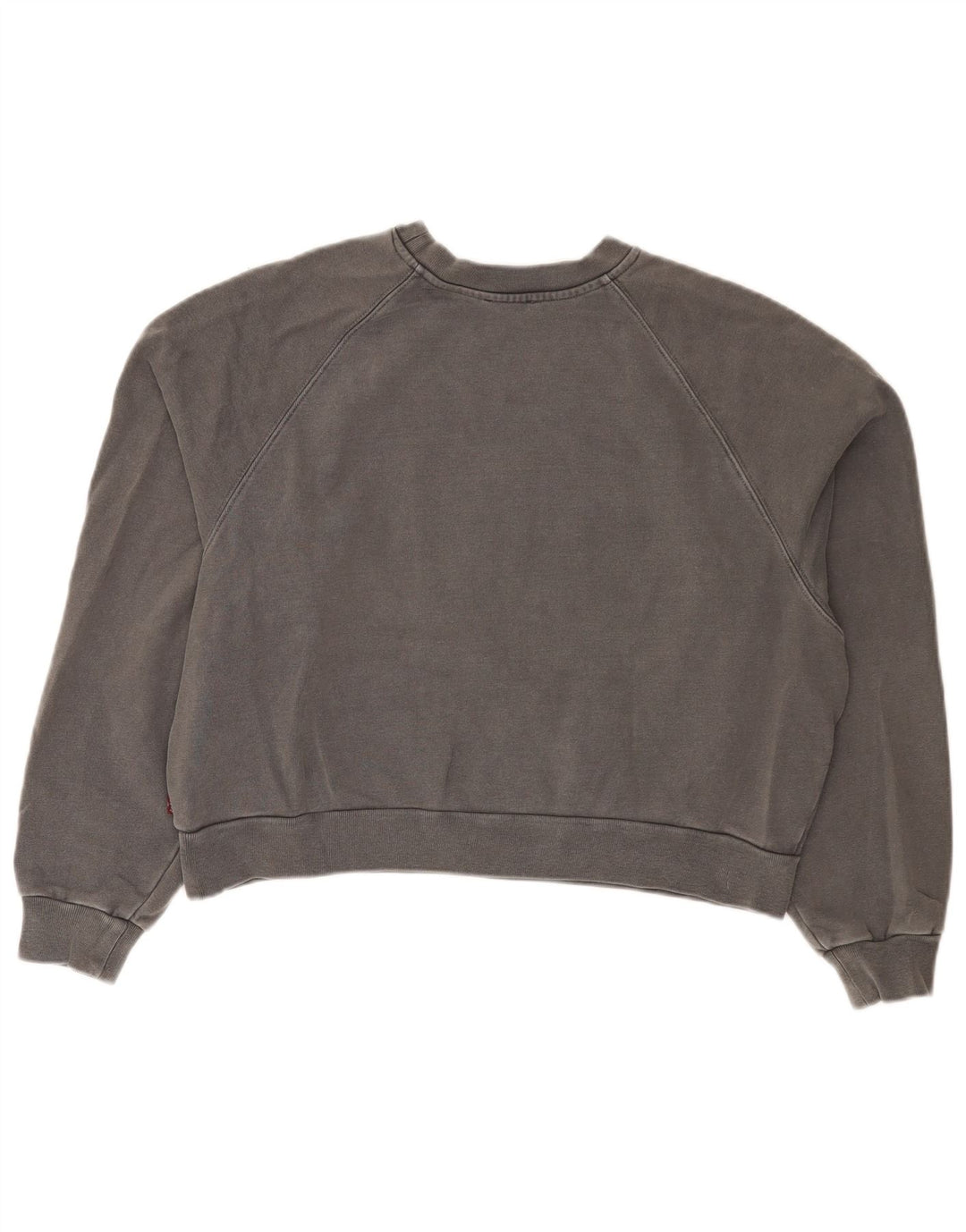 Levi's Donna Crop Graphic Felpa Oversize Maglione UK 14 Grigio Medio