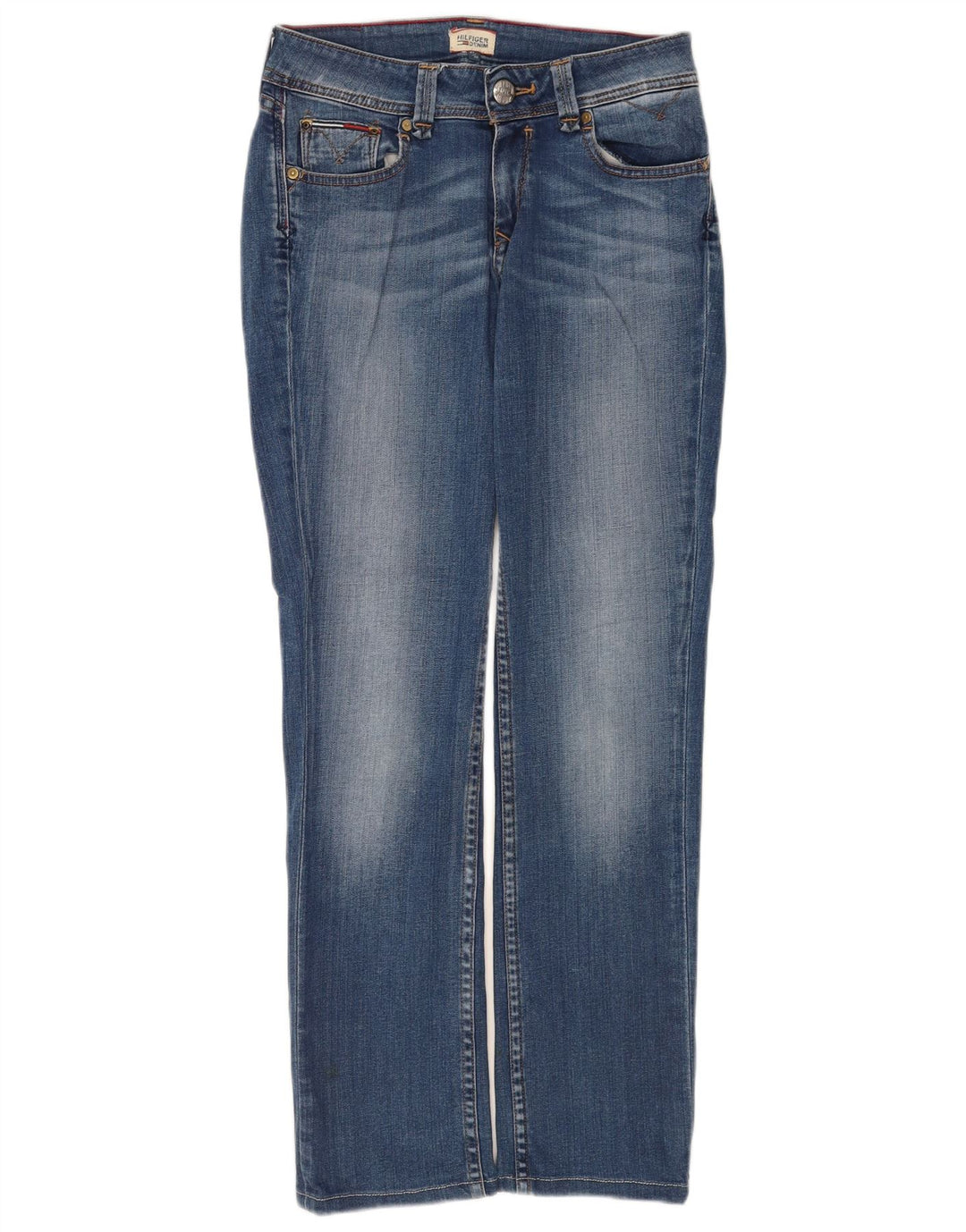Jeans dritti da donna Tommy Hilfiger W27 L30 cotone blu