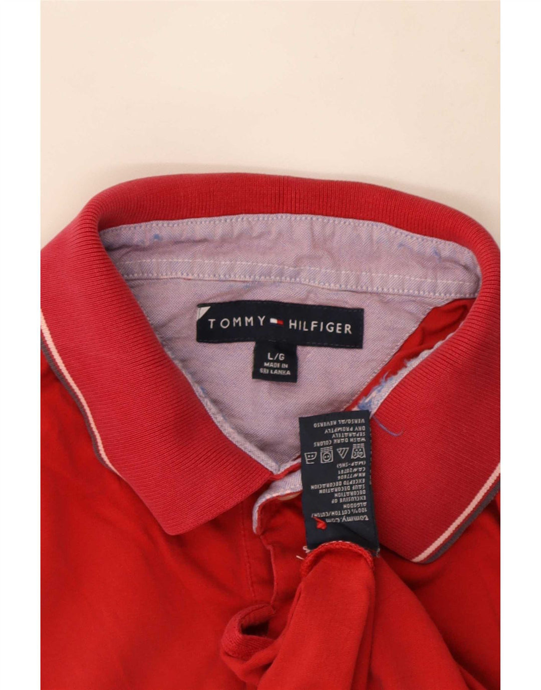 Polo da uomo Tommy Hilfiger grande rossa in cotone