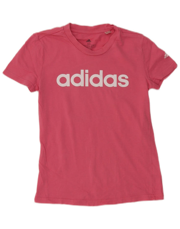 T-shirt grafica da donna Adidas Top UK 4/6 XS cotone rosa