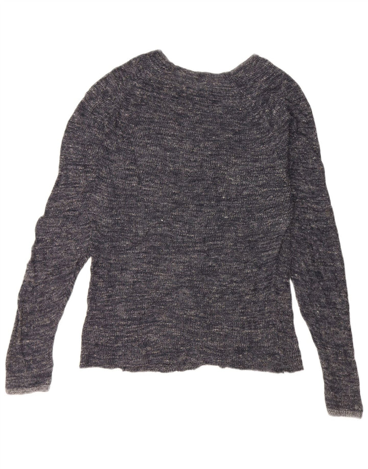 Maglione maglione girocollo da uomo Zara grande blu navy screziato