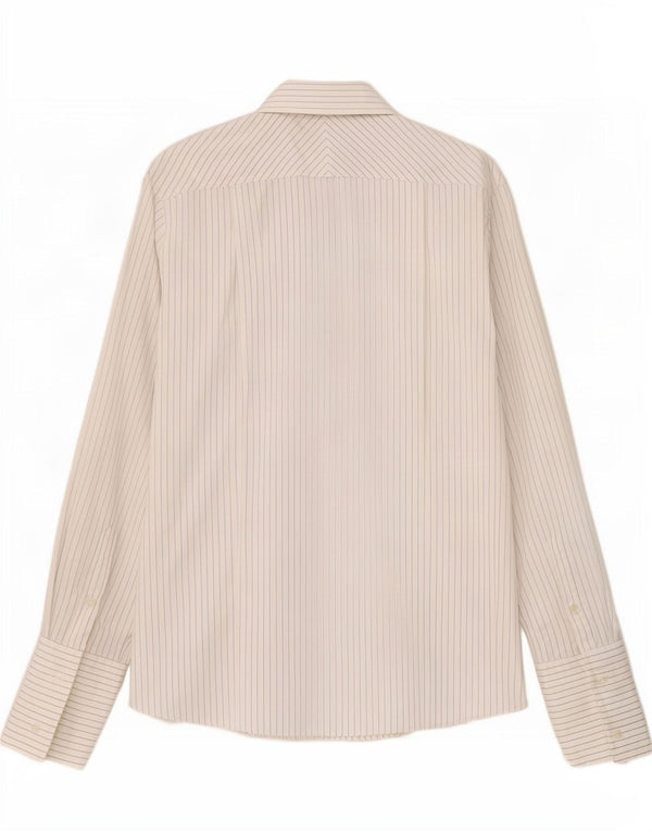Camicia formale da uomo Calvin Klein taglia 40 15 1/2 cotone gessato bianco medio
