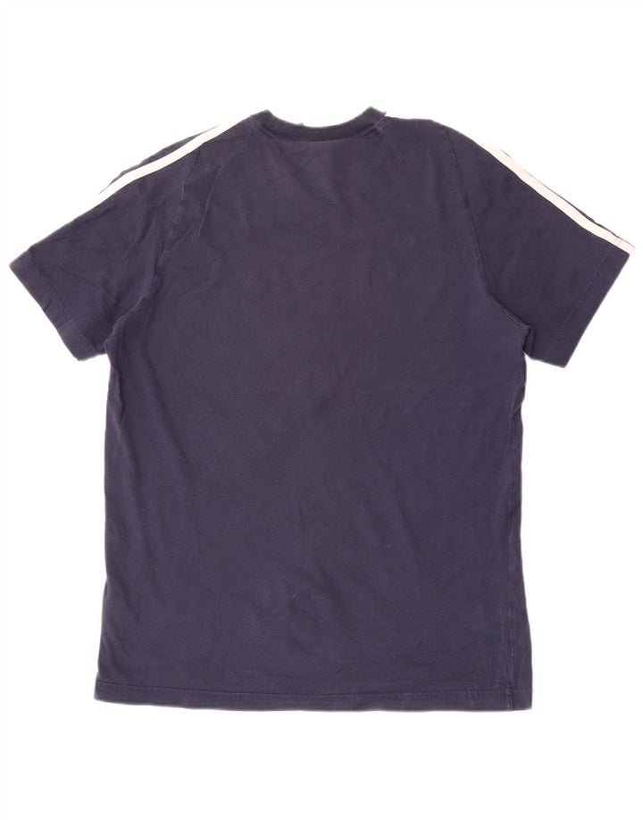 T-shirt da uomo Adidas Top media in cotone blu navy