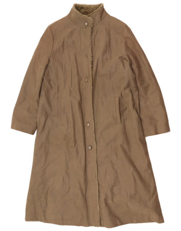 Dannimac Cappotto Sherpa da donna UK 14 Large Khaki Poliestere
