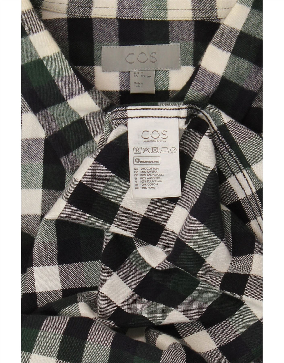 Camicia Cos da uomo in flanella di cotone a quadri verde medio