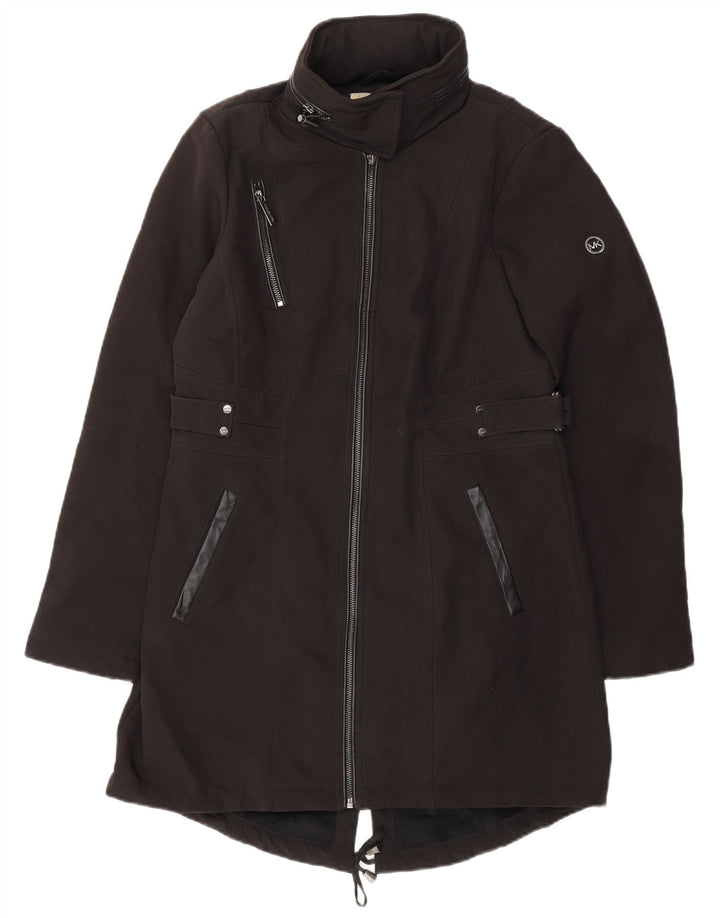 Giacca Parka con cappuccio da donna Michael Kors UK 10 Small Poliestere nero