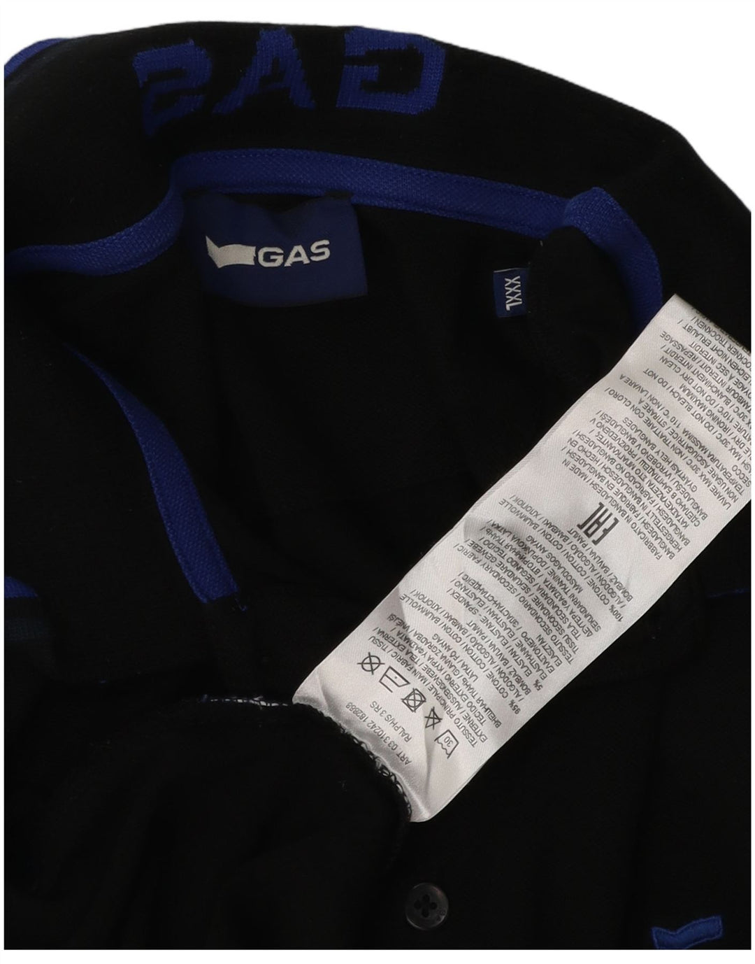 Polo da uomo Gas 3XL cotone nero