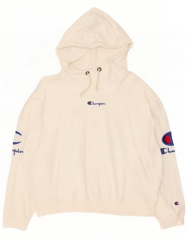 Maglione con cappuccio oversize grafico da donna Champion UK 14 Cotone bianco medio