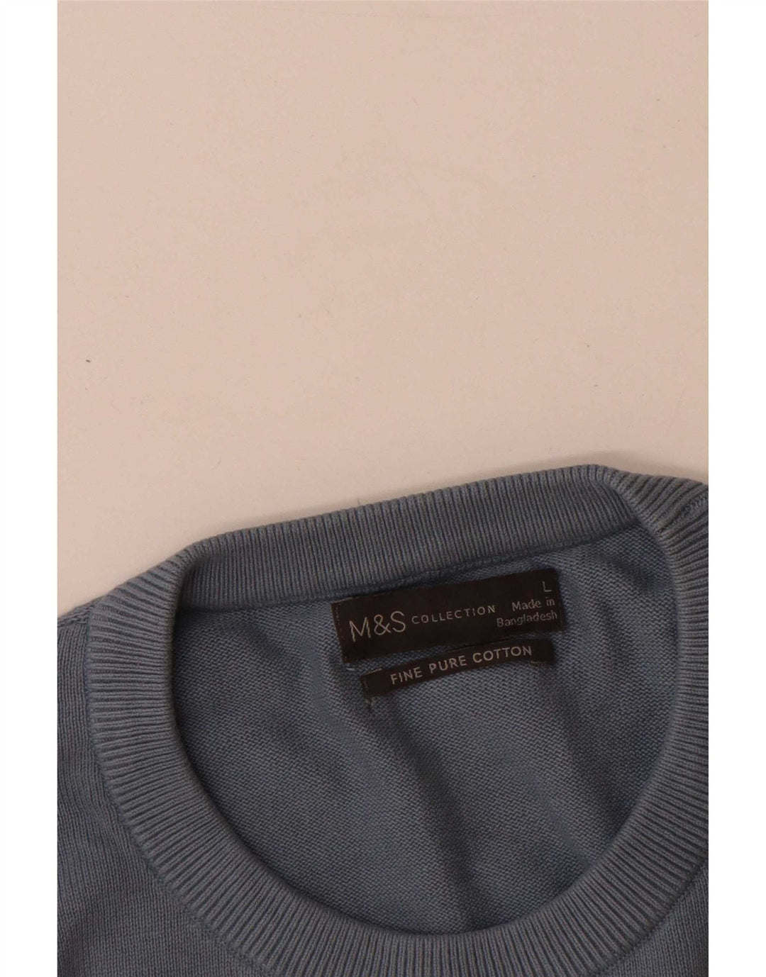 Maglione maglione girocollo da uomo Marks & Spencer grande cotone blu