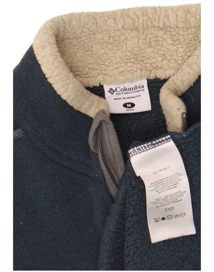 Maglione Columbia da uomo con zip e collo in poliestere medio blu navy