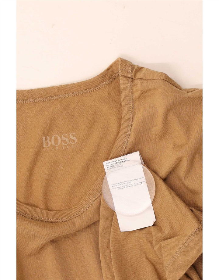 T-shirt da uomo Hugo Boss Top grande in cotone beige