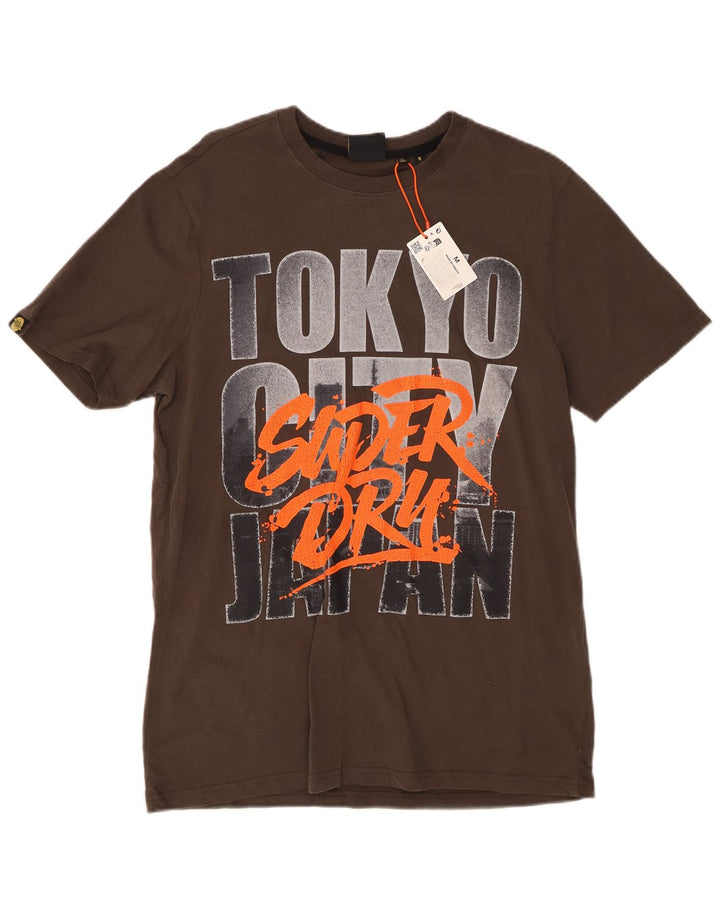 T-shirt grafica da uomo SUPERDRY Top in cotone grigio medio