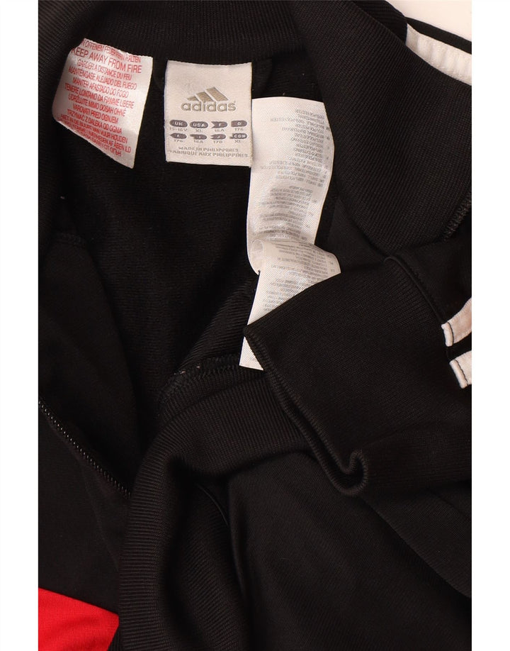 Giacca da tuta da ragazzo Adidas 15-16 anni in poliestere color block nero