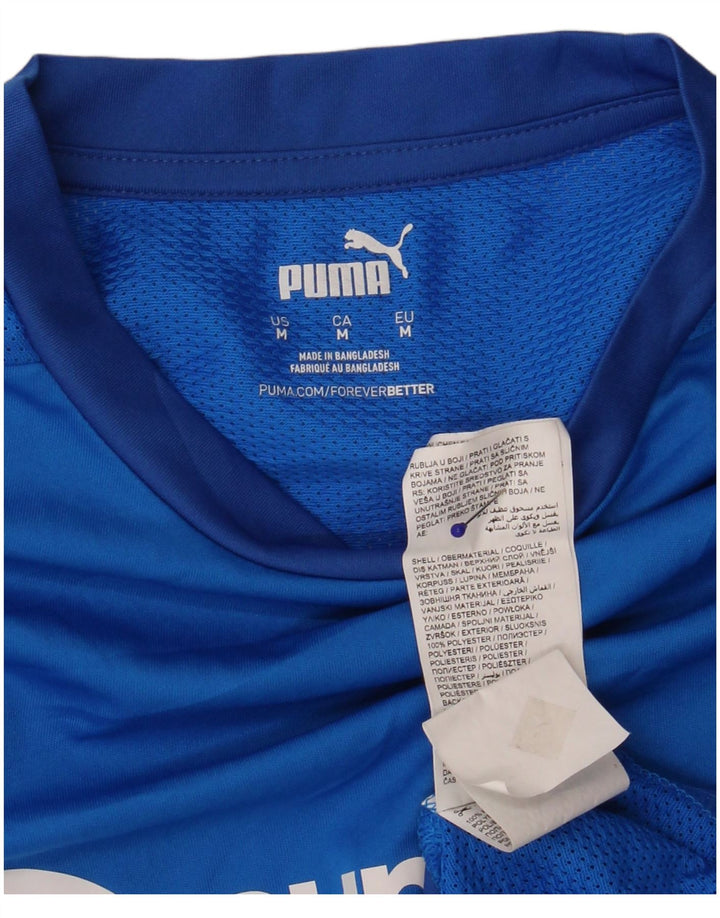 T-shirt grafica da uomo Puma Top in poliestere blu medio