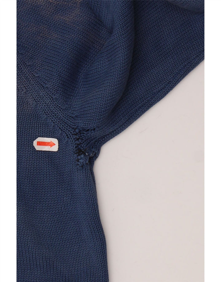 TOM TAILOR Maglione da uomo con zip e collo XL in cotone tie-dye blu