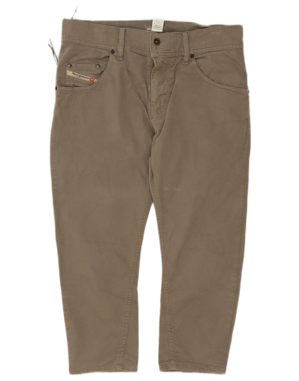 Pantaloni slim capri da donna Diesel W29 L22 cotone kaki