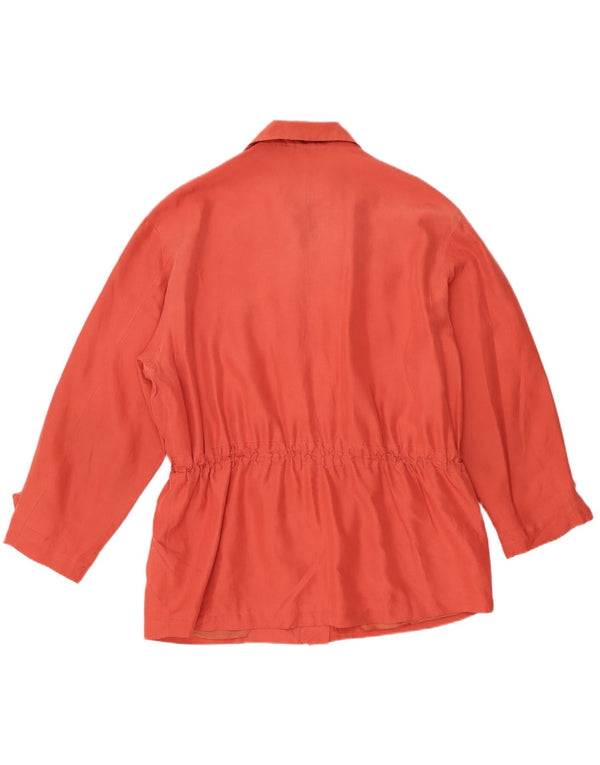 Belfe Womens Utility Jacket IT 48 XL Orange Silk