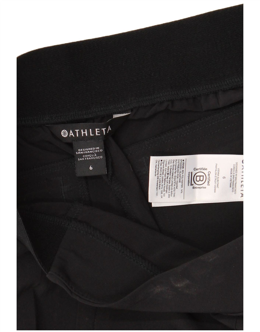 Pantaloni chino affusolati da donna ATHLETA US 6 medi W30 L30 poliestere nero