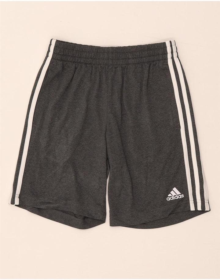 Pantaloncini sportivi Adidas da ragazzo 11-12 anni in poliestere grigio
