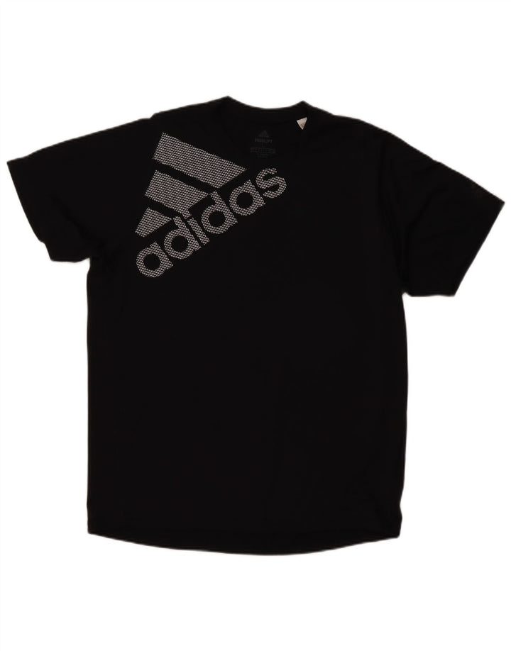 T-shirt grafica ADIDAS da uomo Climalite, grande, in poliestere nero