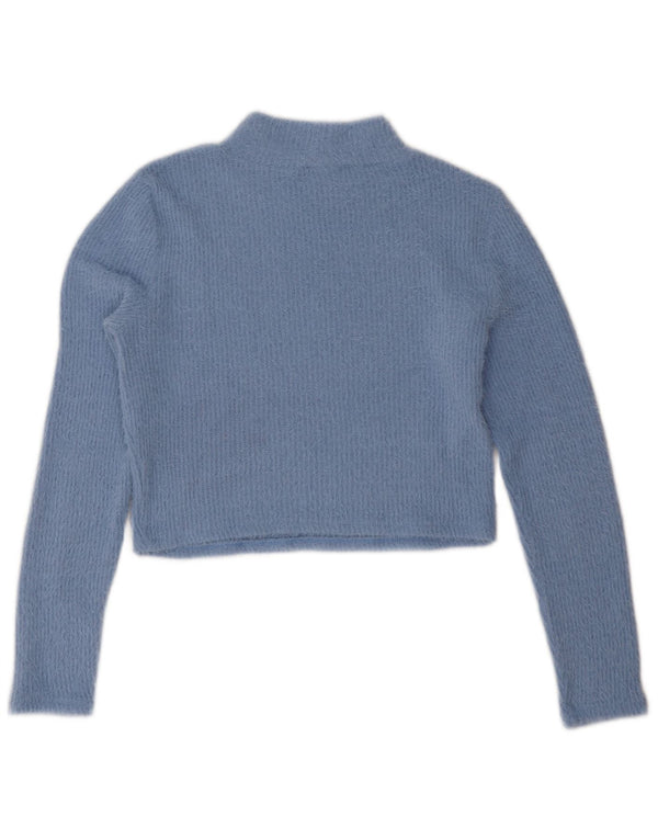 Maglione corto con collo alto da donna Zara UK 16 grande blu