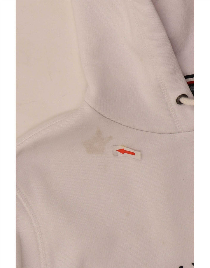 Maglione con cappuccio grafico da uomo Tommy Hilfiger in cotone bianco medio