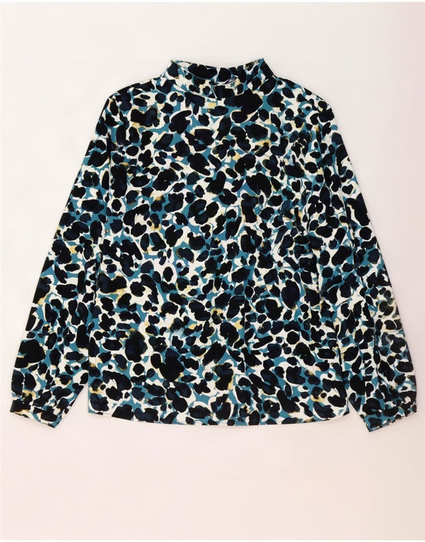Zara, camicetta da donna con allacciatura sul davanti, taglia UK 10, piccola stampa animalier multicolore