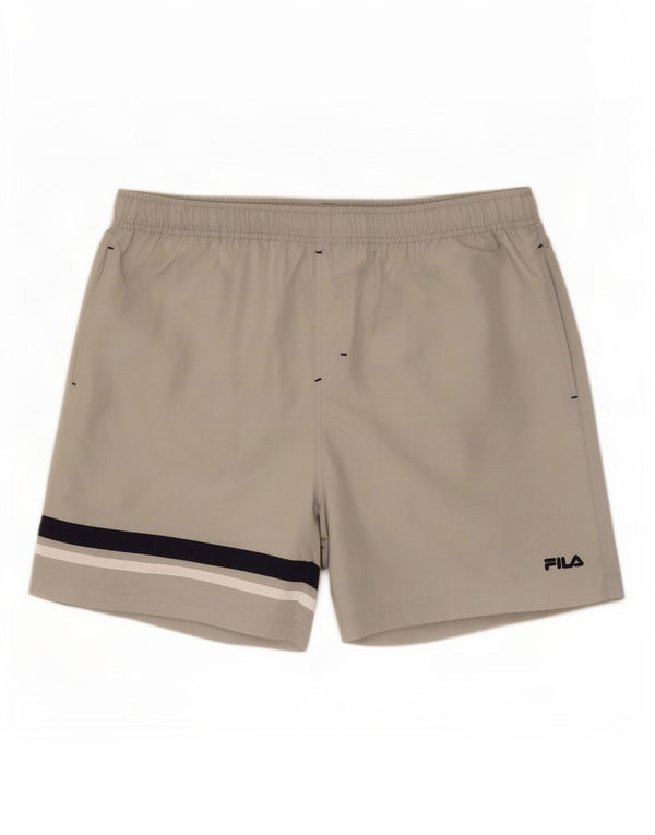 Pantaloncini da bagno Fila da uomo XL in poliestere color block grigio