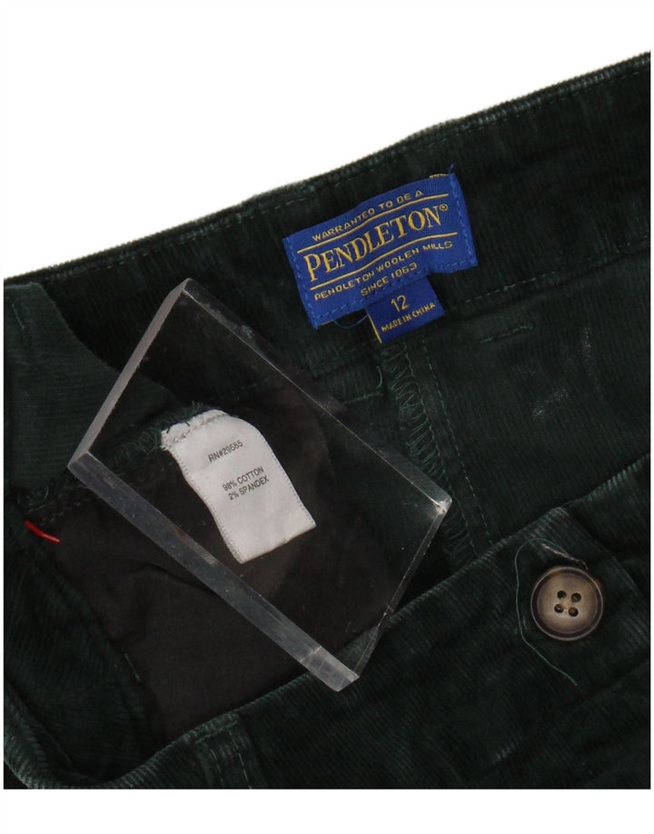 Pantaloni di velluto a coste da donna Pendleton US 12 Large W32 L31 Cotone verde