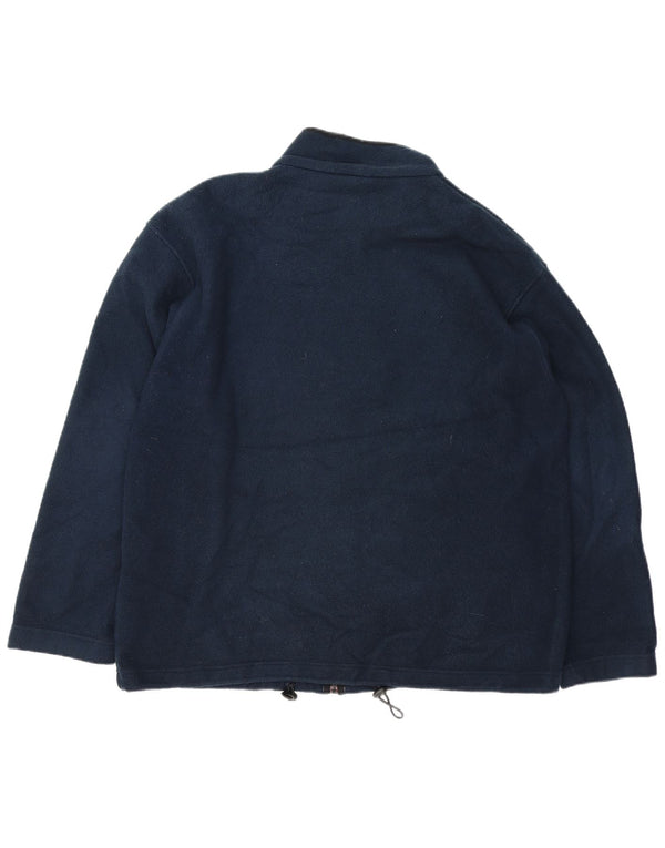 MARKS & SPENCER Giacca in pile da uomo UK 42 XL Poliestere blu navy