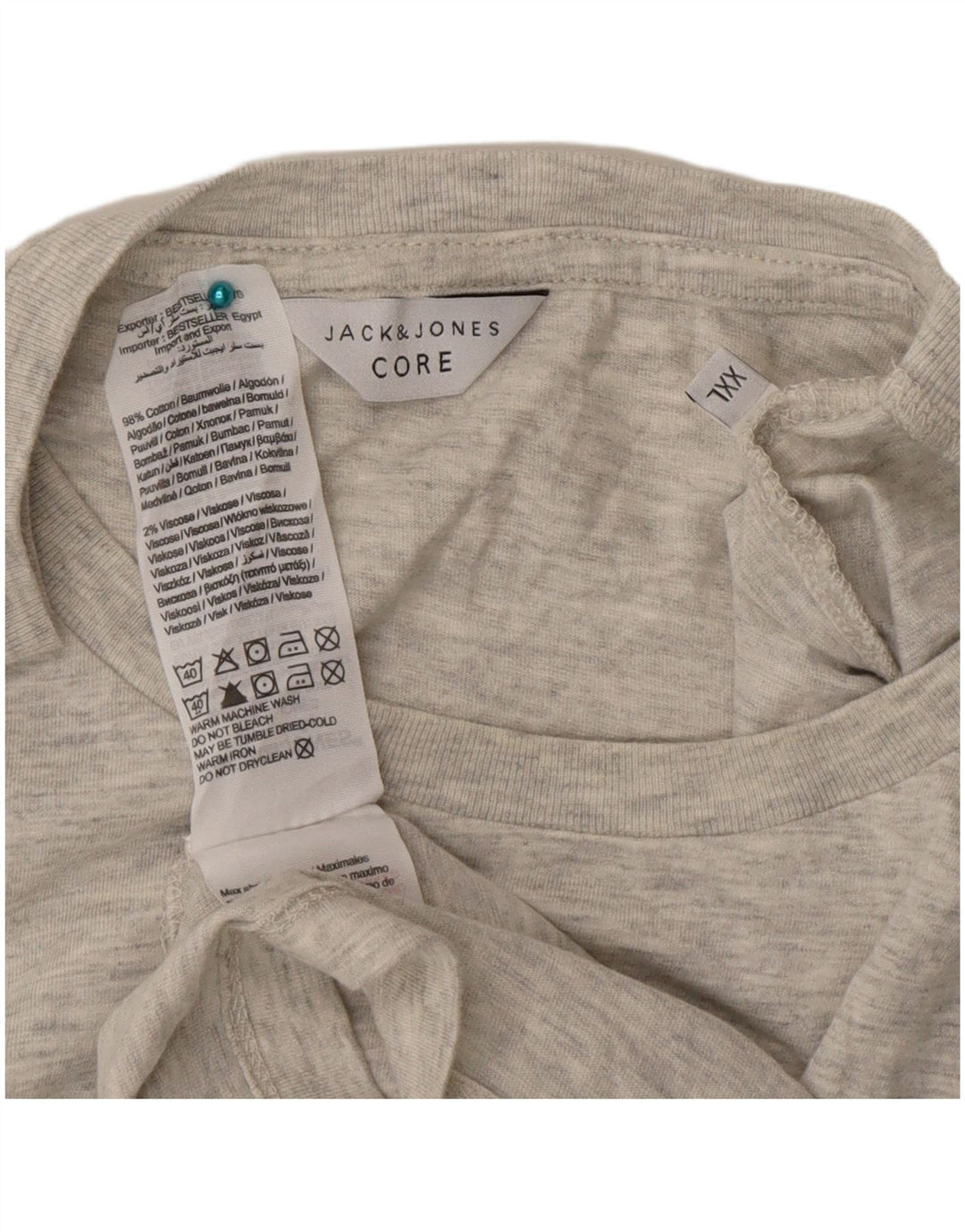 T-shirt grafica da uomo Jack & Jones Top 2XL cotone grigio