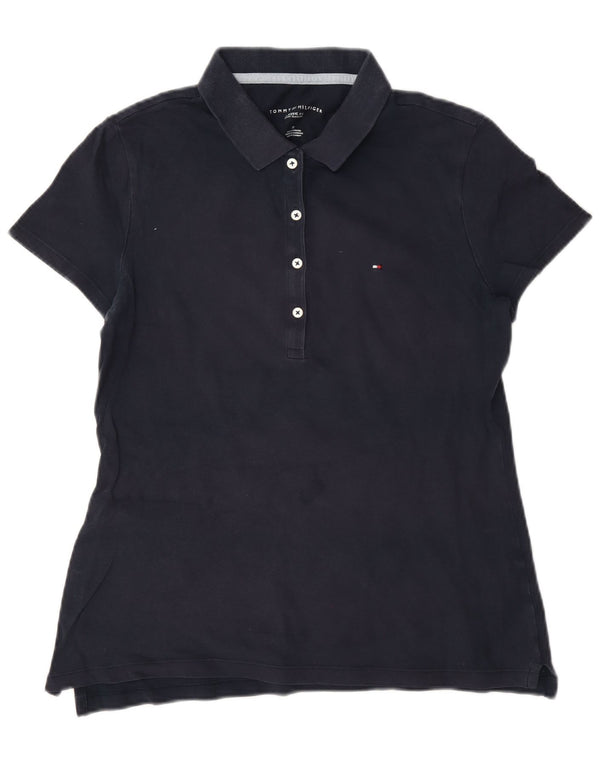 Polo da donna Tommy Hilfiger vestibilità classica UK 14 medio blu navy
