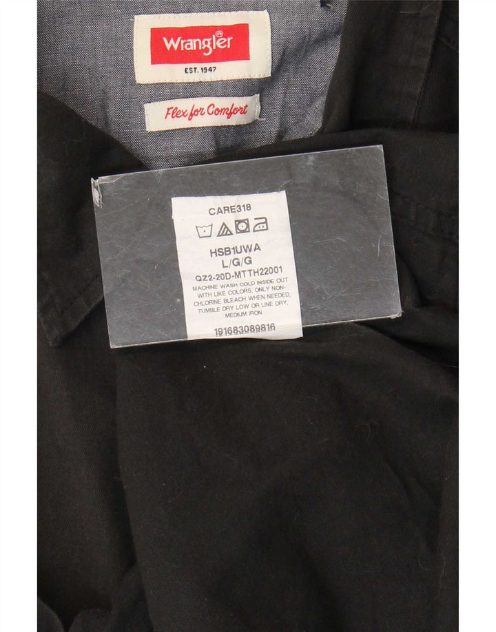 Camicia a maniche corte da uomo Wrangler grande nera