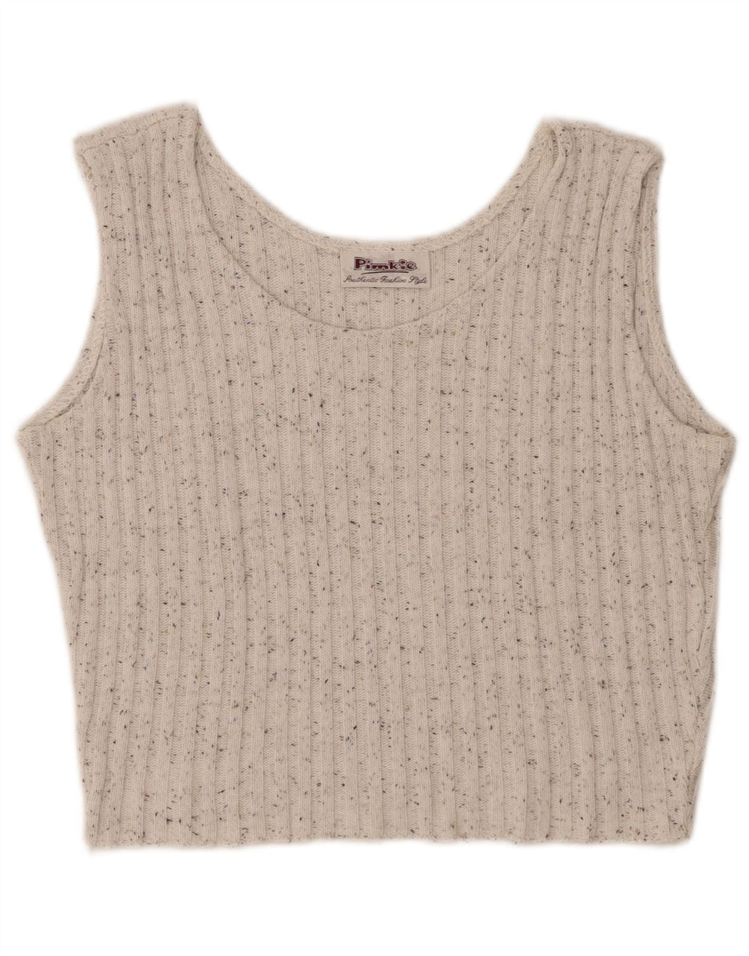 Canotta corta da donna PIMKIE UK 12 media bianco sporco screziato