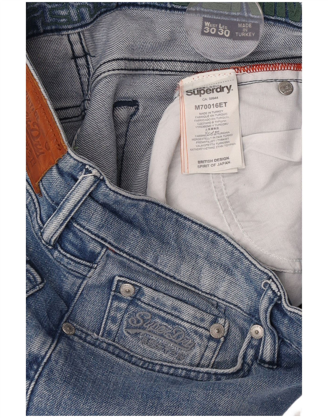 Jeans slim da uomo Superdry W30 L27 cotone blu