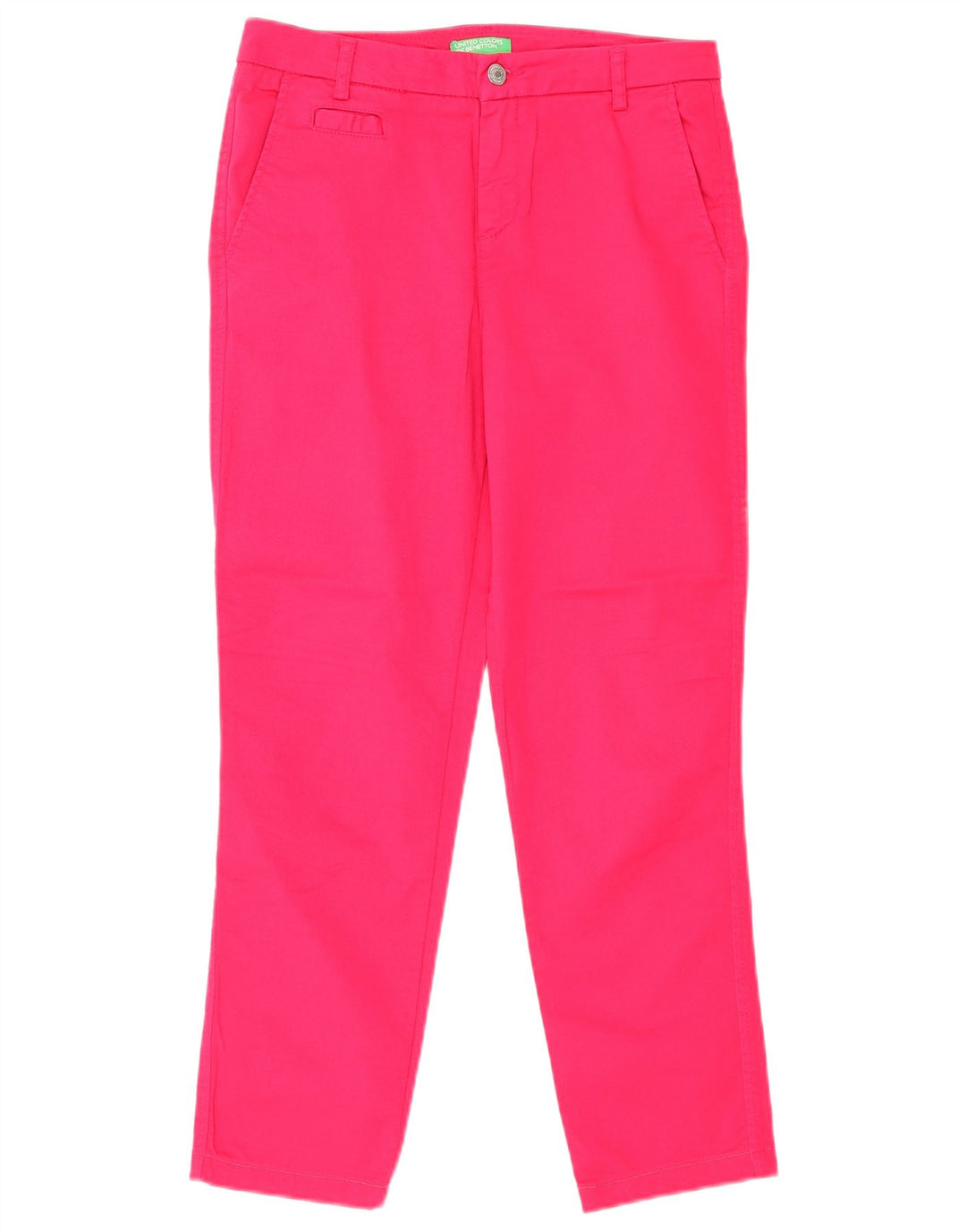 Pantaloni Chino Slim Da Donna Benetton W30 L26 Rosa