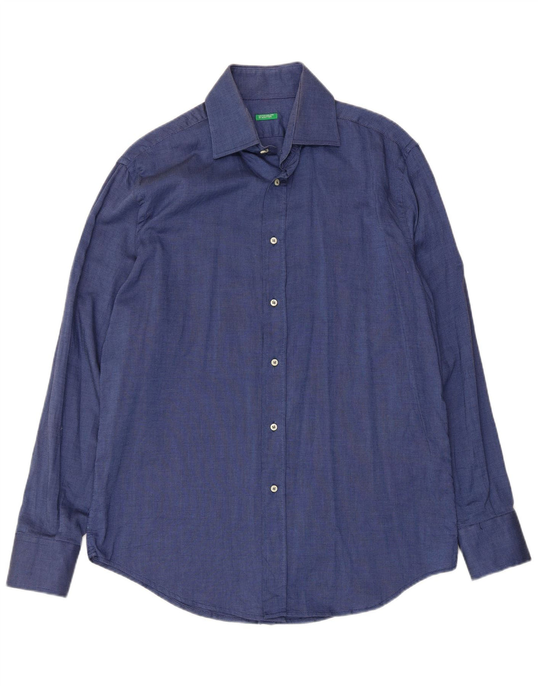 Camicia Benetton Uomo XL Cotone Blu Navy