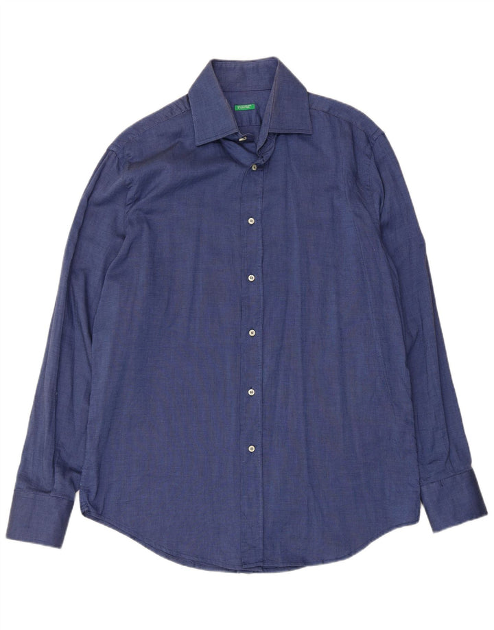 Camicia Benetton Uomo XL Cotone Blu Navy
