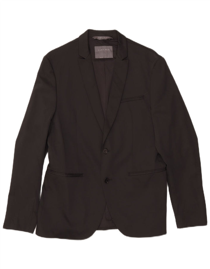 Giacca blazer a 2 bottoni da uomo Zara EU 50 poliestere nero medio