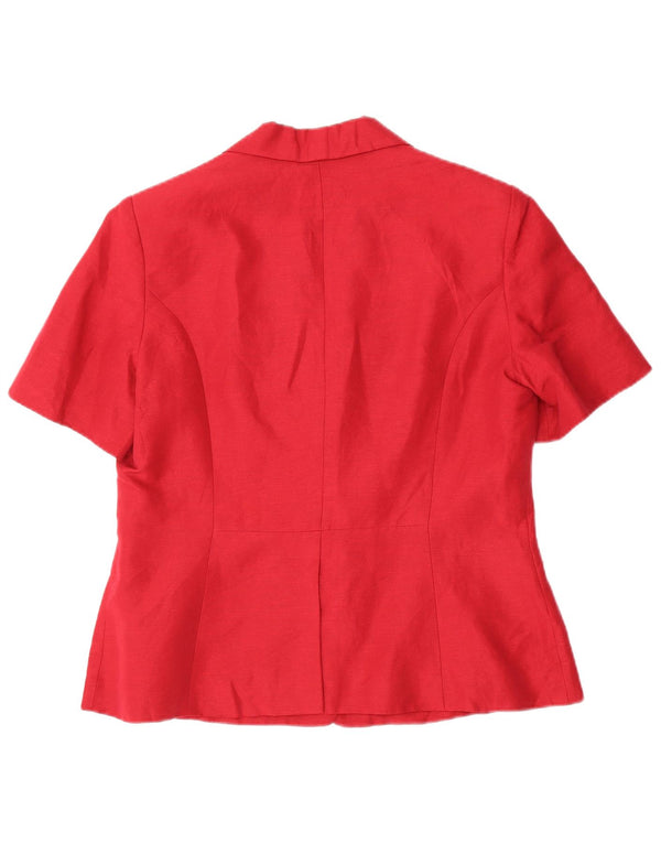 Giacca blazer da donna a 3 bottoni a maniche corte Cacharel IT 44 rosso medio
