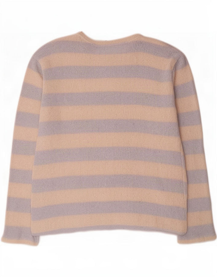 Maglione maglione con scollo a barca da donna Zara UK 14 a righe blu medio