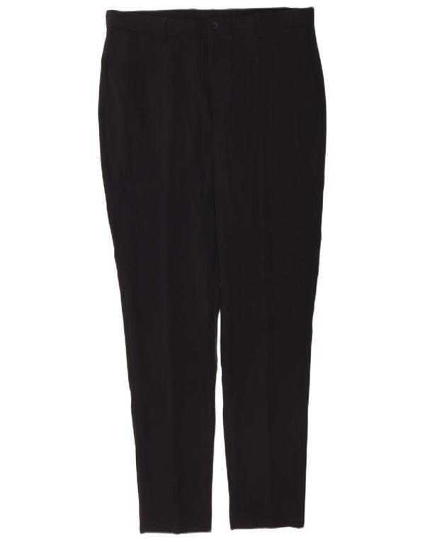 Pantaloni chino slim da uomo Zara EU 42 Large W32 L32 poliestere blu navy