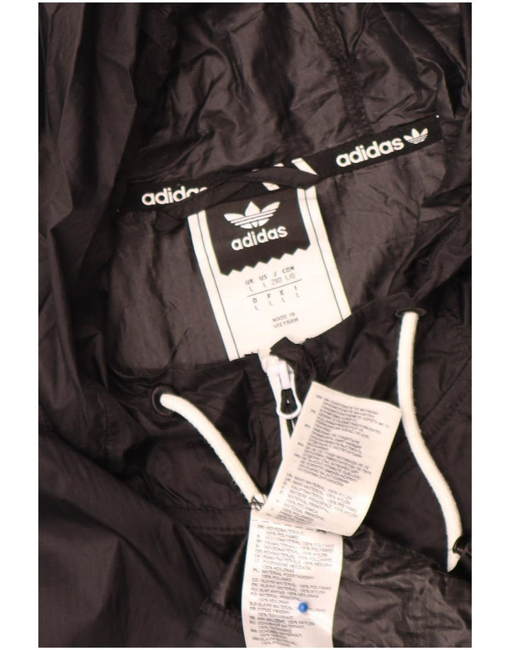 Giacca antipioggia da uomo Adidas con cappuccio UK 40 grande nylon nero