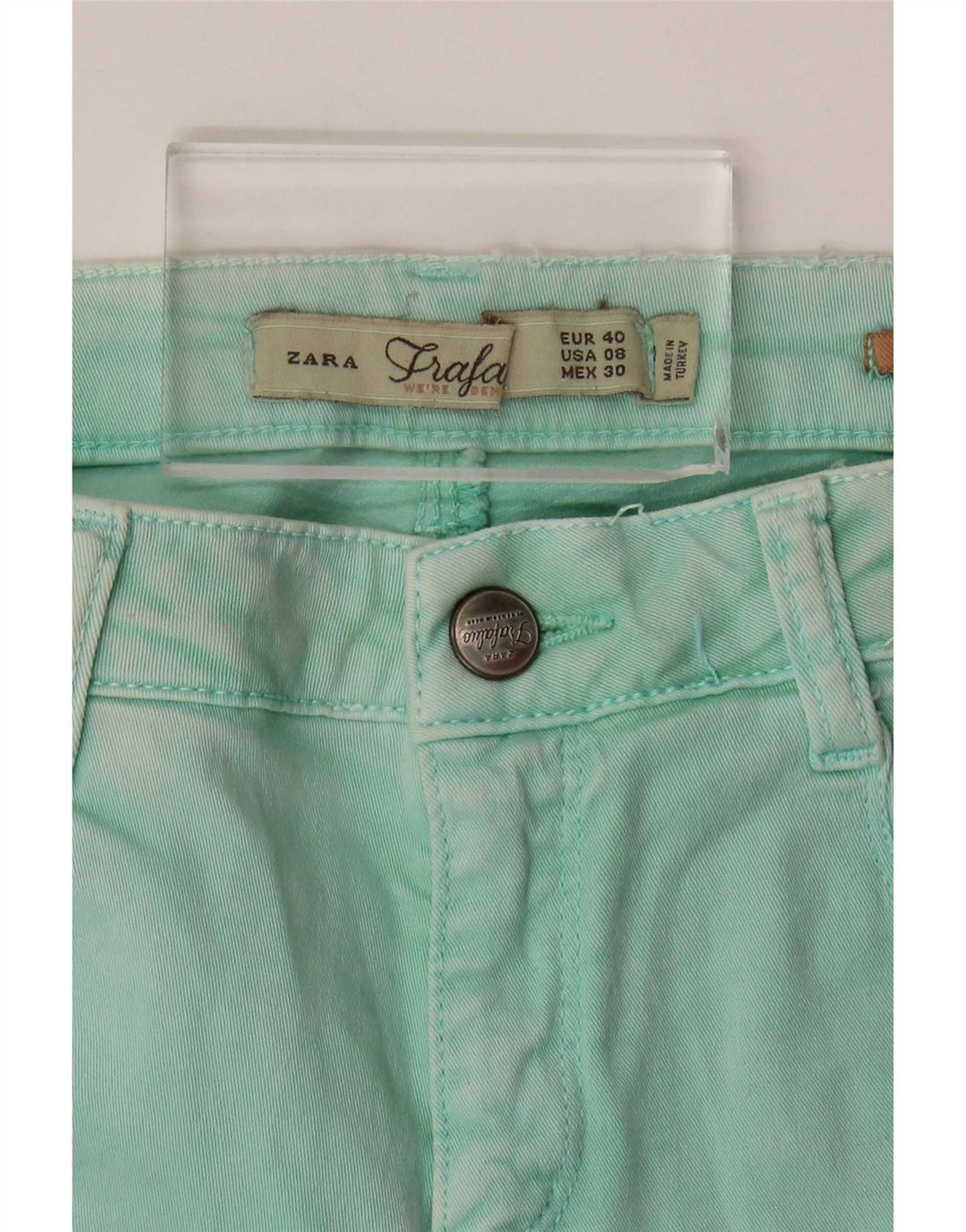 Jeans dritti Trafaluc da donna Zara EU 40 medi W30 L28 Turchese