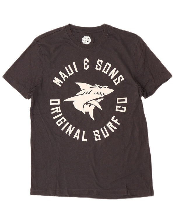 T-shirt grafica da uomo Maui and Sons Top piccola in cotone grigio