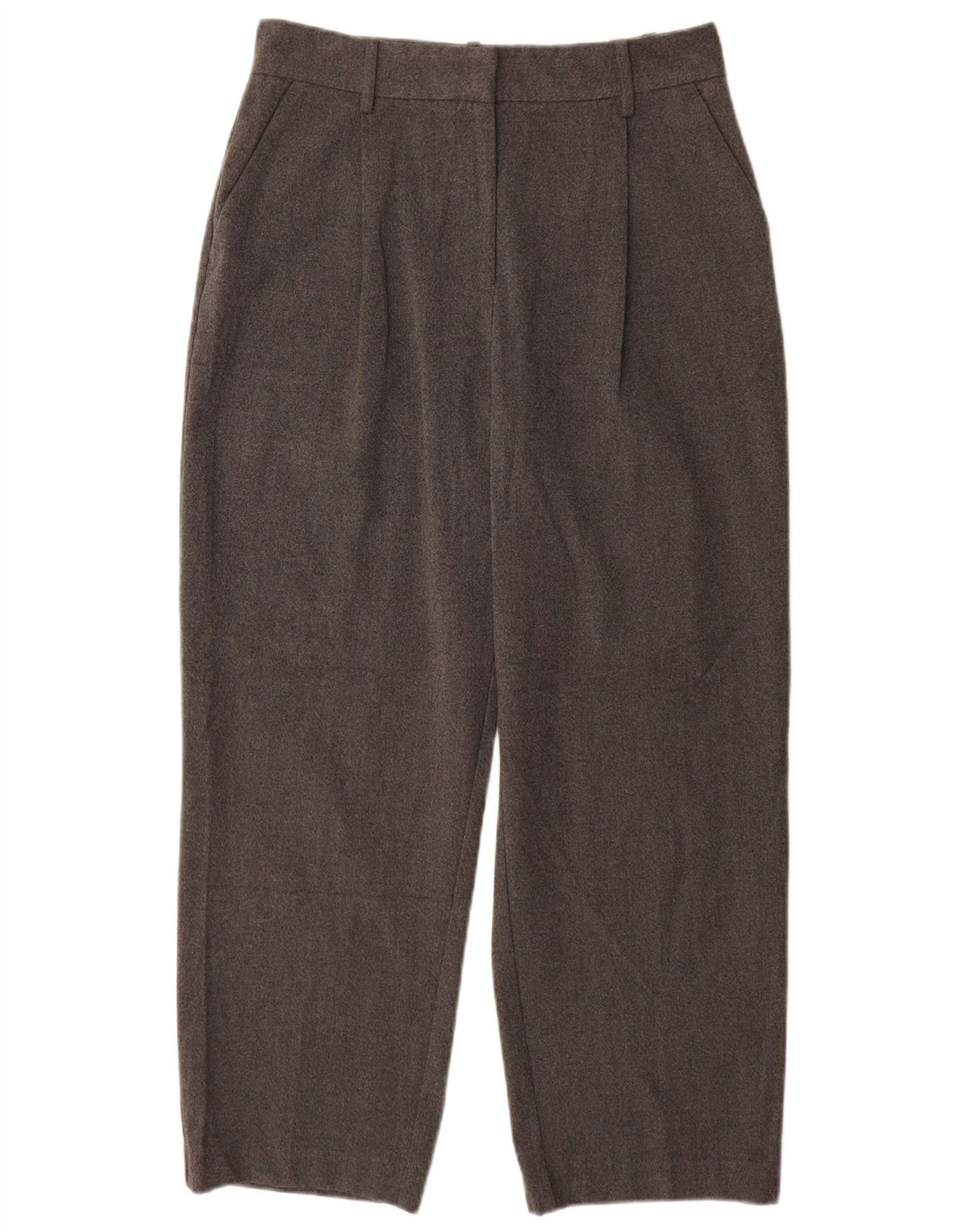 Pantaloni chino con pegging a vita alta da donna Zara medi W28 L27 poliestere grigio
