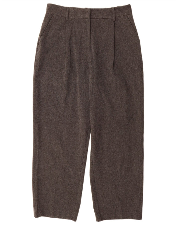 Pantaloni chino con pegging a vita alta da donna Zara medi W28 L27 poliestere grigio