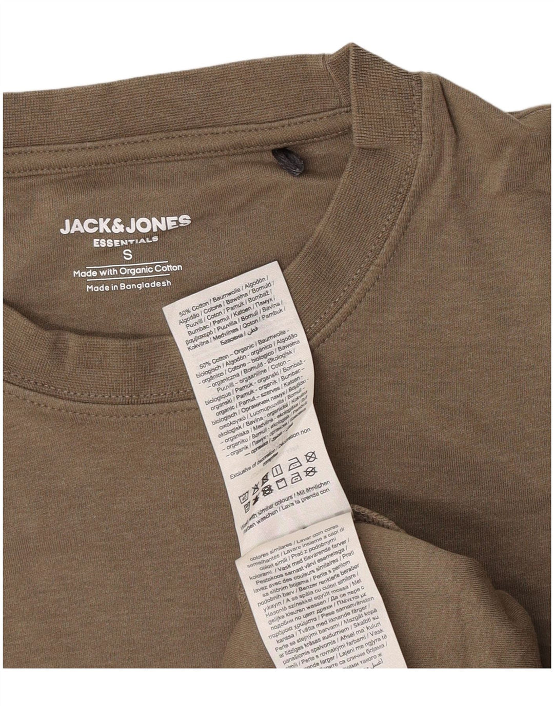 T-shirt da uomo Jack & Jones Top piccola in cotone kaki