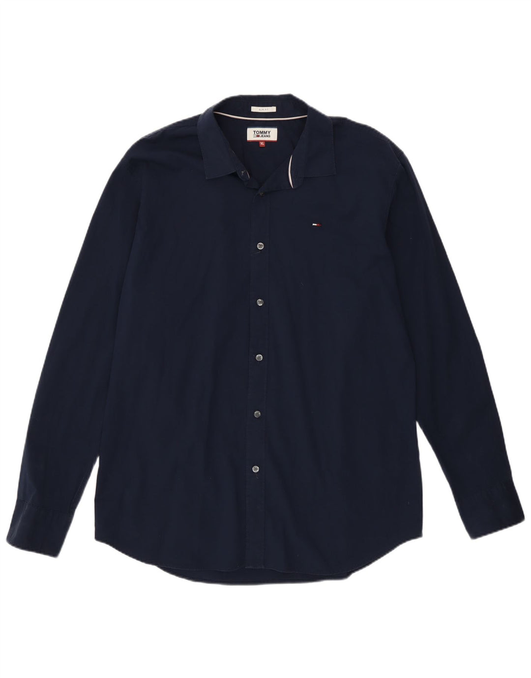 Camicia slim fit da uomo Tommy Hilfiger XL in cotone blu navy